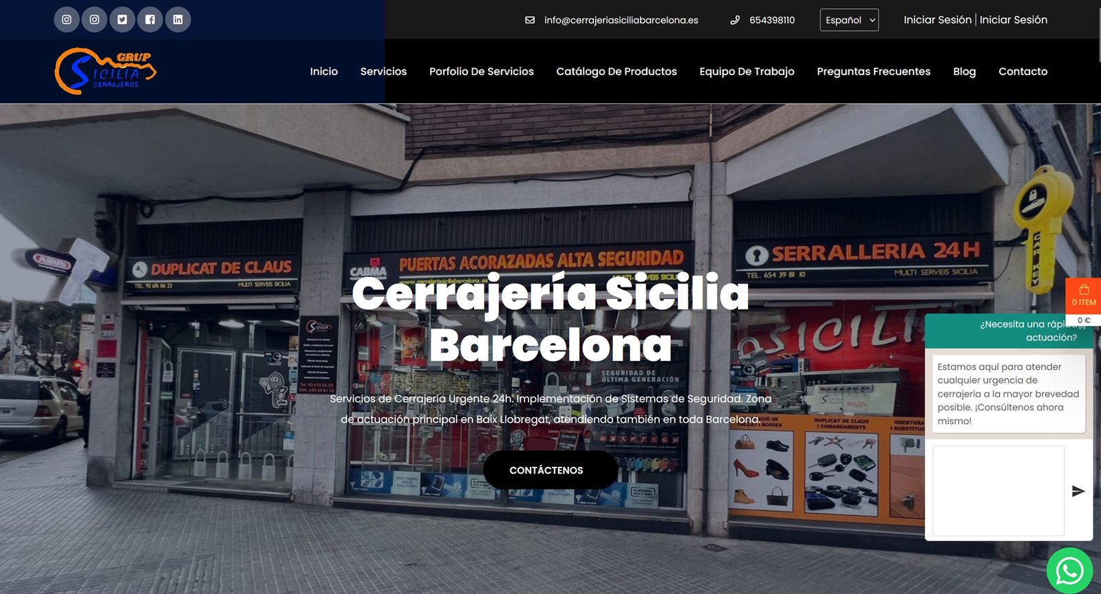 Cerrajería Sicilia Barcelona cuenta con más de 30 años de servicio en urgencias y seguridad técnica en Baix Llobregat y Barcelona